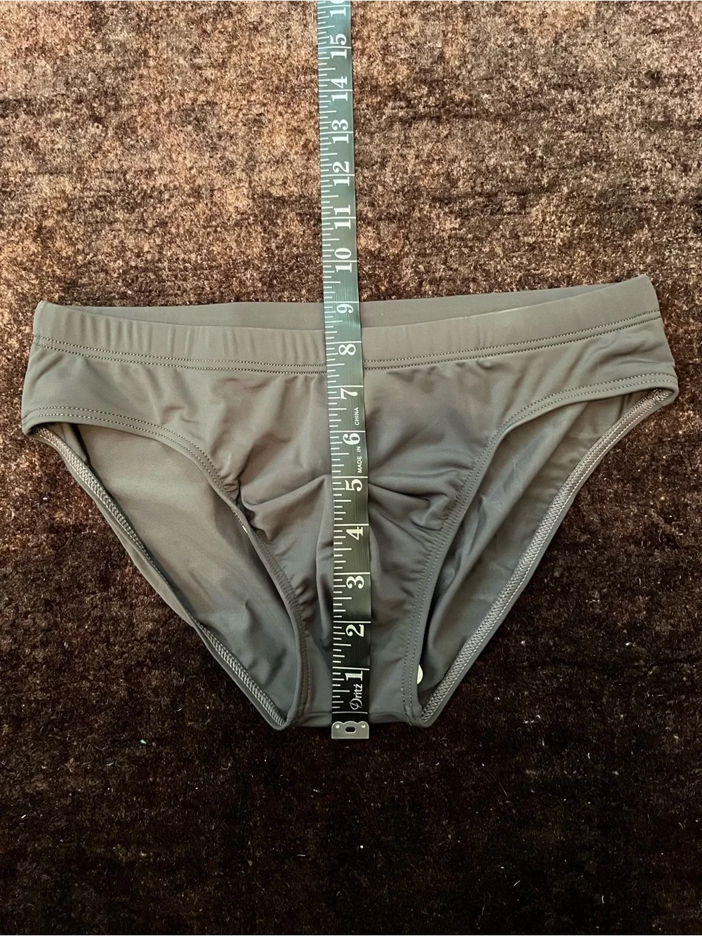 Men's Charcoal Swim Briefs - Classic Low-Rise